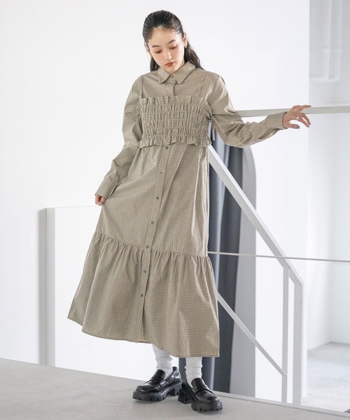 RAGEBLUE（レイジブルー） シャツワンピース リボンビスチェ/ネクタイ