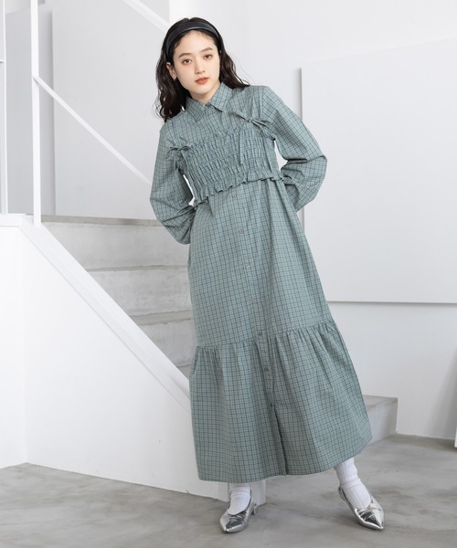 RAGEBLUE（レイジブルー） シャツワンピース リボンビスチェ/ネクタイ