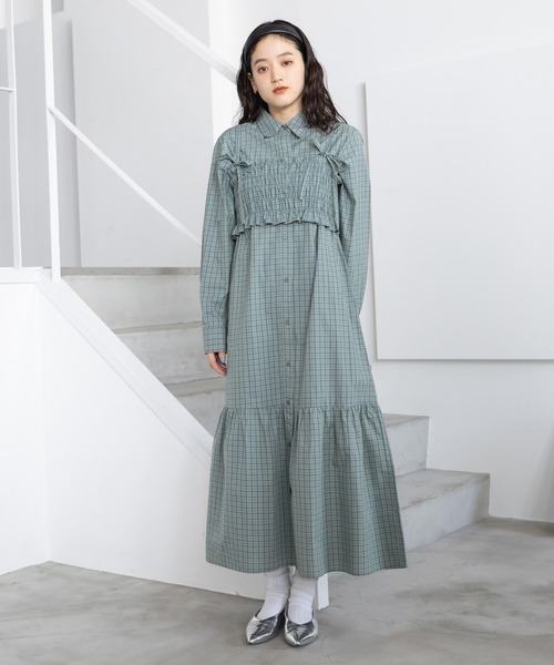 RAGEBLUE（レイジブルー） シャツワンピース リボンビスチェ/ネクタイ