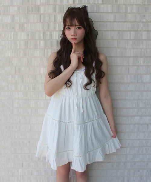 ★REISS Minerva ピンクティアードミニAライン 上質ワンピ★ XSサイズあり【ROBE de FLEURS/ローブドフルール】シアーローズ