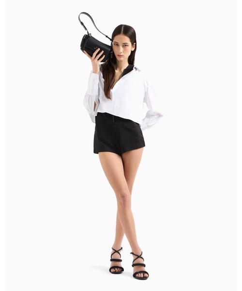 ブラウス シャツ 「A|X アルマーニ エクスチェンジ」「オンライン限定」クロップド 長袖シャツ レディース ARMANI EXCHANGE ブラウス シャツ 「A|X アルマーニ