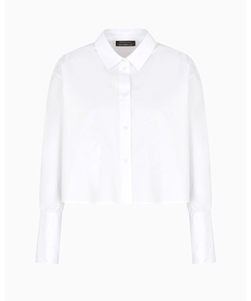 ブラウス シャツ 「A|X アルマーニ エクスチェンジ」「オンライン限定」クロップド 長袖シャツ レディース ARMANI EXCHANGE ブラウス シャツ 「A|X アルマーニ