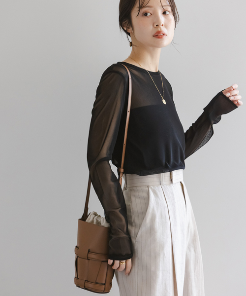 NOBLE　スキンチュールロングTシャツ スキンチュールロングTシャツ（Tシャツ/カットソー）｜NOBLE