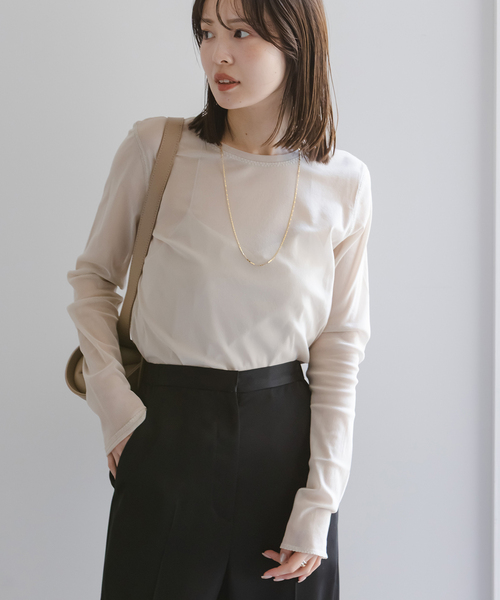 NOBLE　スキンチュールロングTシャツ スキンチュールロングTシャツ（Tシャツ/カットソー）｜NOBLE