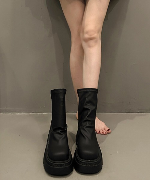 ブーツ 黒 レザー ニットソックス付き sb-boots197_1.jpg