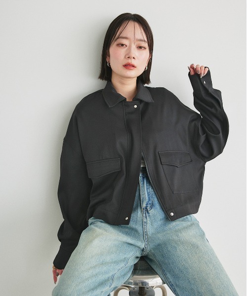 ad thie（アドティエ） ブルゾン アウター ルーズクロップド ブルゾン