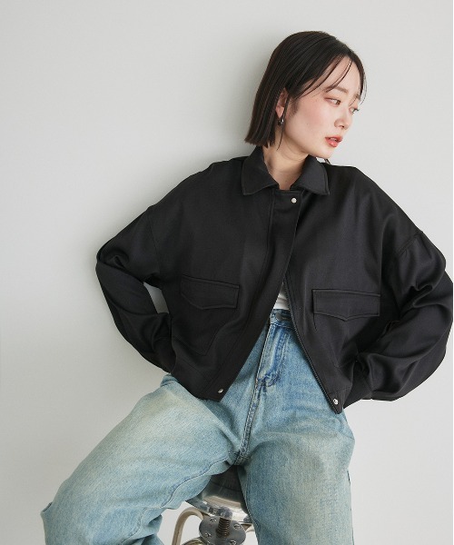 ad thie（アドティエ） ブルゾン アウター ルーズクロップド ブルゾン