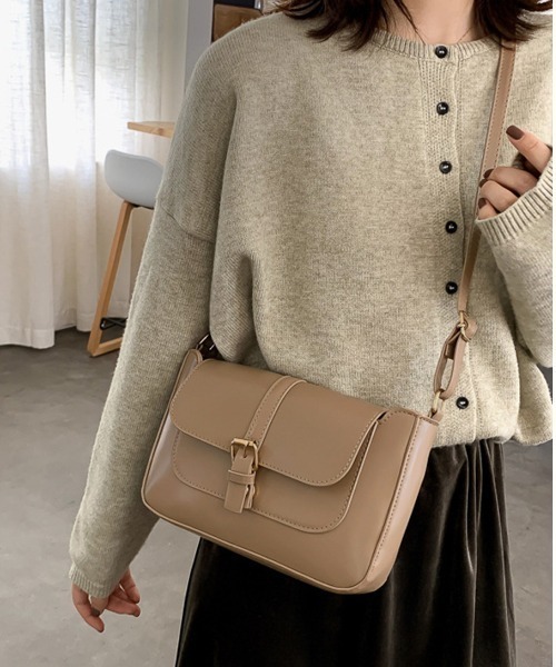 ショルダーバッグ バッグ クラシックPUレザーショルダーバッグ