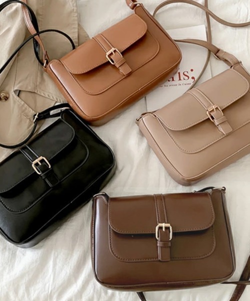 ショルダーバッグ バッグ クラシックPUレザーショルダーバッグ