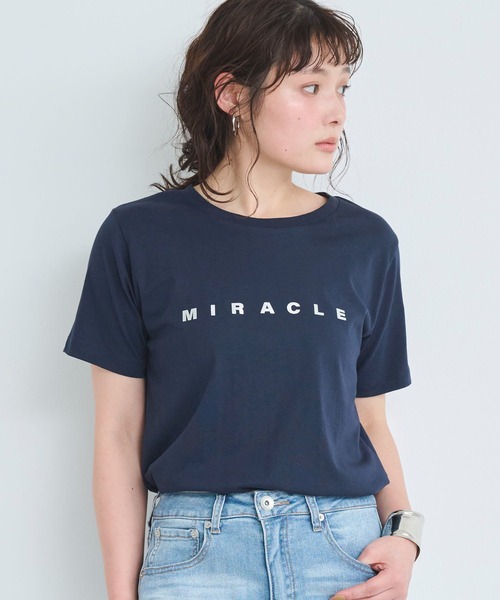 tシャツ 箔プリントロゴデザインプルオーバー レディース セール】オーバーサイズロゴフォトプリント半袖メタリック箔