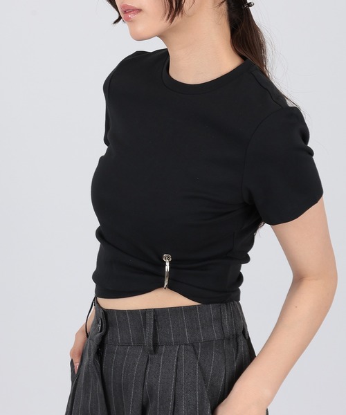 tシャツ crew neck cropped design t-shirt レディース