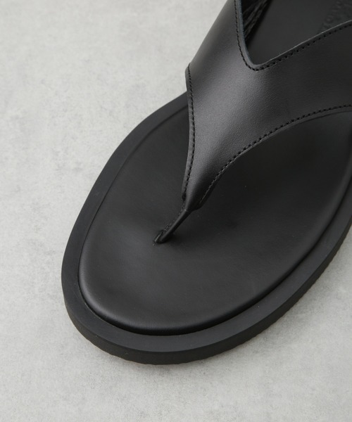 Padrone ブラック トングサンダル PADRONE サンダル パドローネ / TONG SANDALS トングレザー