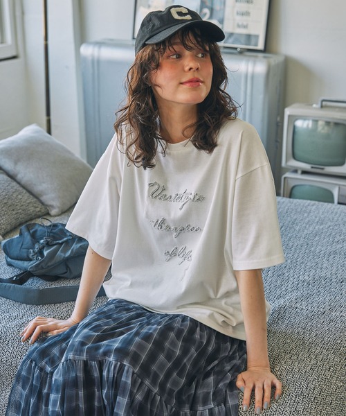 シンシアローリー様　MSGM 半袖　Tシャツ　ロゴ刺繍 MSGM - エムエスジイエム 2543MDM67 ロゴ刺繍Tシャツ レディース
