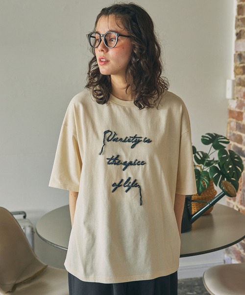 tシャツ ロゴ刺繍タイダイＴシャツ レディース 楽天市場】LUCKYロゴ刺繍Tシャツ レディース トップス 5分袖