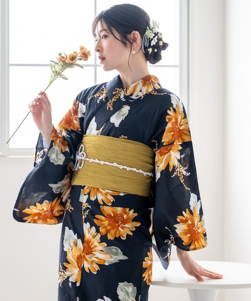 CELEN 浴衣 「一人で着られる/セパレート浴衣」上衣・下衣・兵児帯 3点