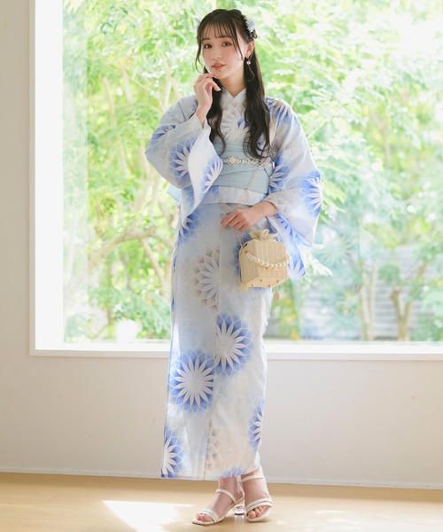 CELEN 浴衣 「一人で着られる/セパレート浴衣」上衣・下衣・兵児帯 3点