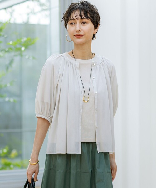 tシャツ 「洗える」クリアトリコットジャージー ティアードデザイン カットソー レディース