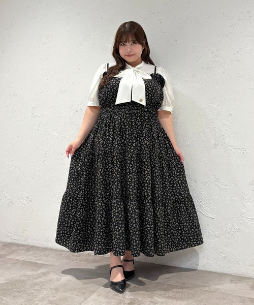 ルオシー タグ無し未使用 アソートシャーリングティアードキャミワンピース Louiosy ワンピース 「大きいサイズ」アソートシャーリング