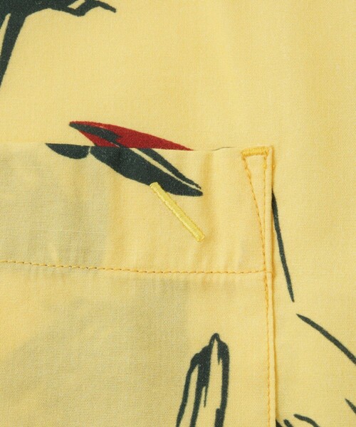 【イエロー（80）】Canty Open Collar Bird Printed SS Shirt Saturdays NYC（サタデーズ ニューヨークシティ） シャツ Canty Open