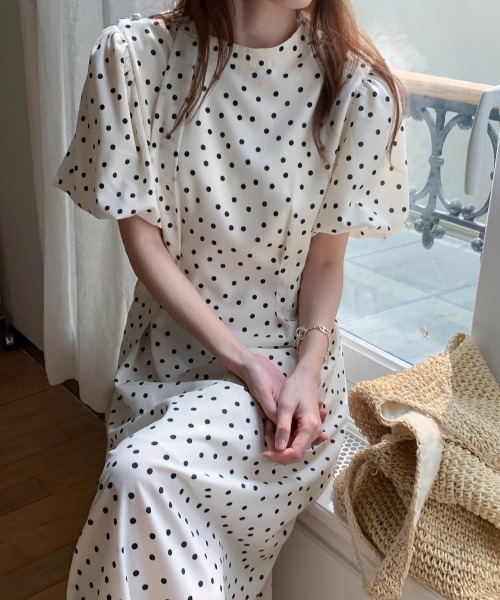 FREE STYLISTS ワンピース YUGA_YGMC Polka dot puff sleeve