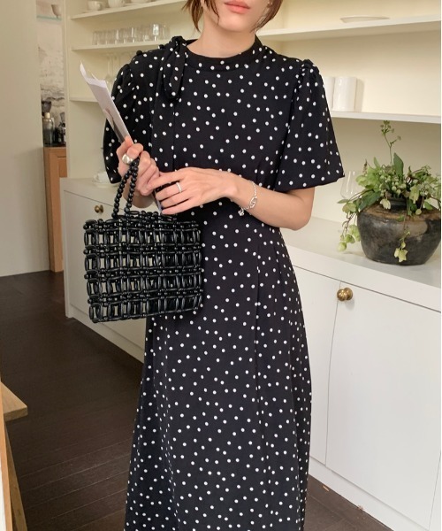 yuna様 ワンピース Mドット FREE STYLISTS ワンピース YUGA_YGMC Polka dot puff sleeve