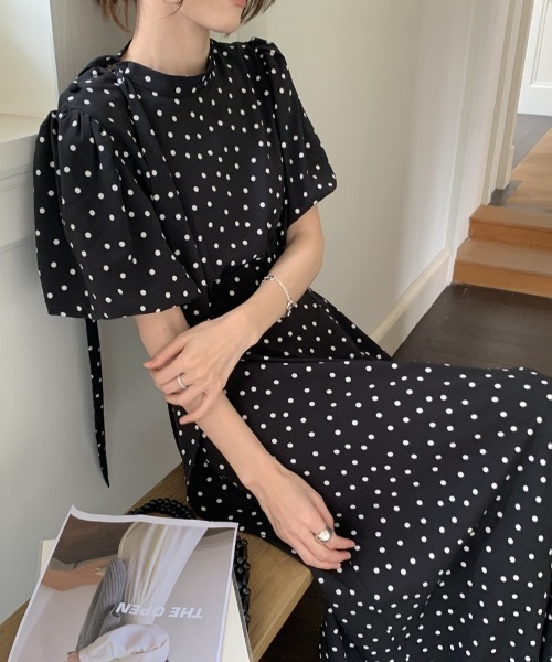 yuna様 ワンピース Mドット FREE STYLISTS ワンピース YUGA_YGMC Polka dot puff sleeve