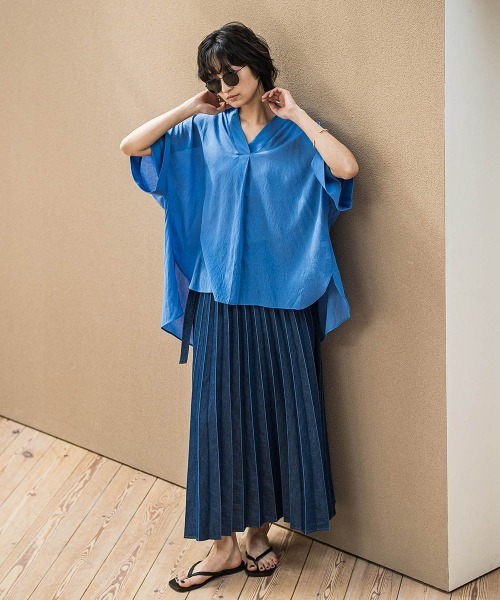 ブラウス シャツ シアー楊柳バックタックスキッパーブラウス「手洗い可能」 レディース MAYSON GREY｜【新色追加】シアー楊柳バックタックスキッパー