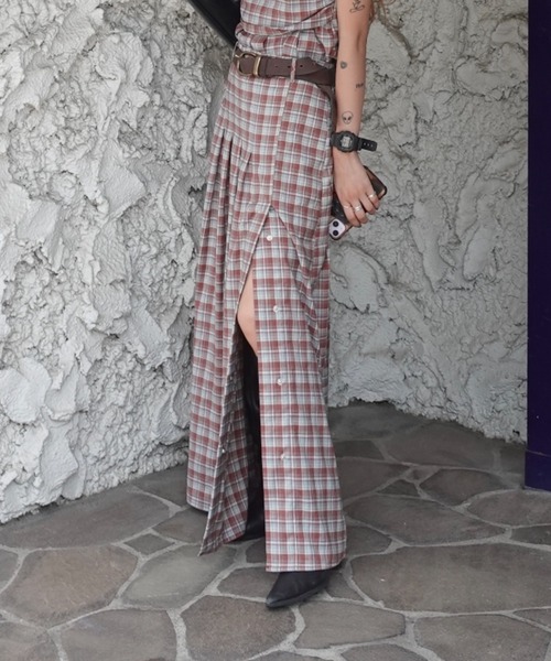 TEEN BOOP スカート チェックスリットボタンスカート : ZOZOTOWN Yahoo