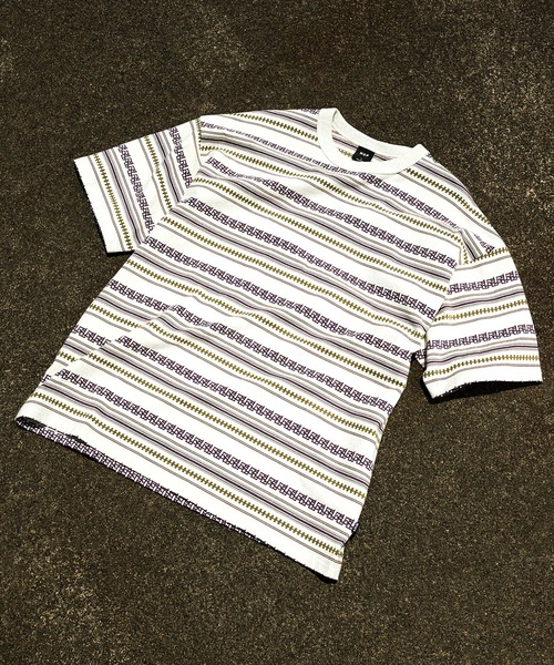 HUF ハフ　ボーダーTシャツ　Lサイズ　半袖Tシャツ APOLLO STRIPED KNIT BOXY / HUF ストライプ ボーダー Tシャツ