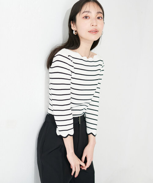 natural couture 「natural couture」 7分袖ニット FREE オフ