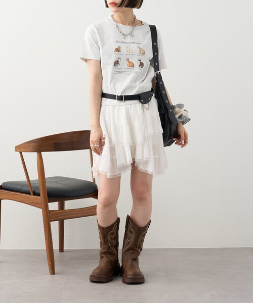 w closet（ダブルクローゼット） tシャツ 「3色展開」猫アソート