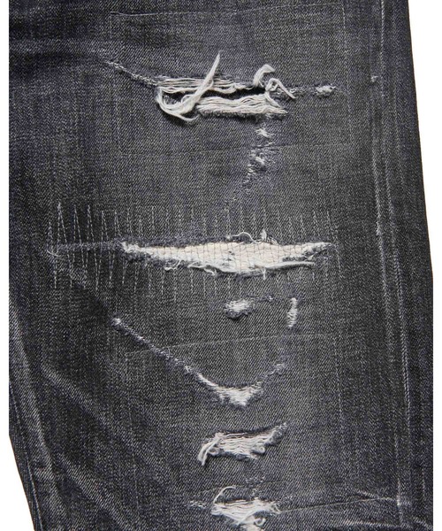 uniform experiment ジーンズ DAMAGED DENIM TAPERED-FIT JEANS メンズ