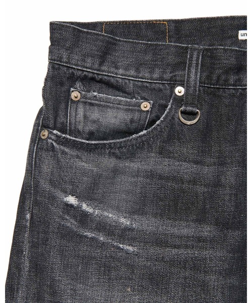 uniform experiment ジーンズ DAMAGED DENIM TAPERED-FIT JEANS メンズ