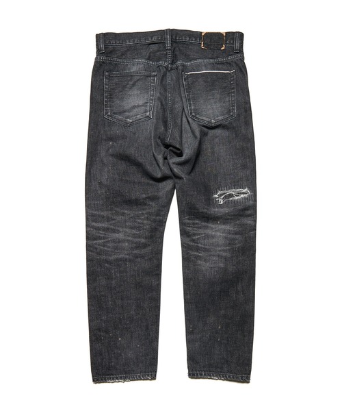 uniform experiment ジーンズ DAMAGED DENIM TAPERED-FIT JEANS メンズ