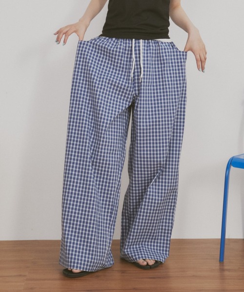 yoli ヨリ　コットン　イージーパンツ　ギンガムチェック yoli ヨリ コットン イージーパンツ ギンガムチェック - メルカリ