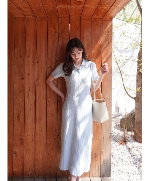 ハーリップトゥワンピース Her lip to ワンピース Open Shoulder Tuck Shirt Dress