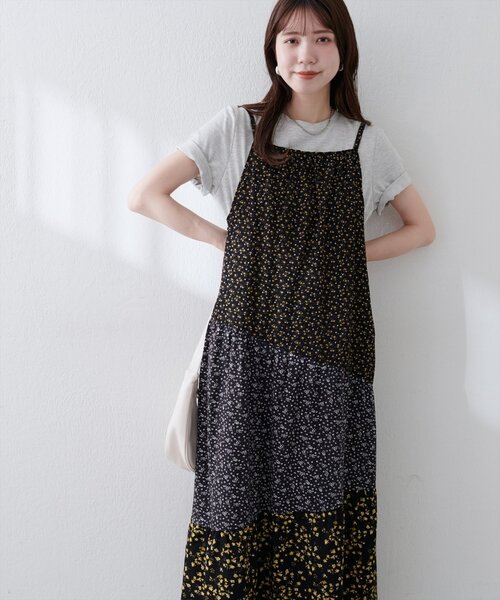 natural couture ワンピース 「WEB限定」プレイフルパッチワーク