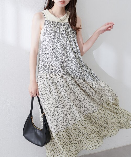 natural couture ワンピース 「WEB限定」プレイフルパッチワーク