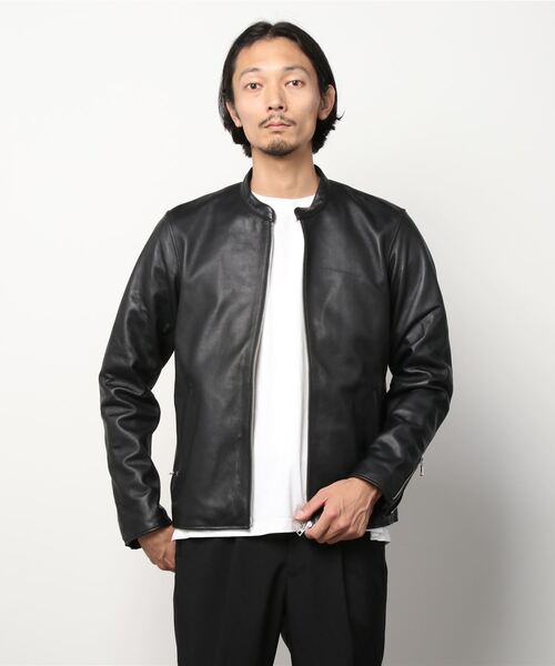 BEAMS HEART（ビームス ハート） レザーブルゾン LARGE ブラック