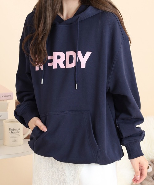 NERDY パーカー ビッグブレンクロゴフーディー メンズ レディース