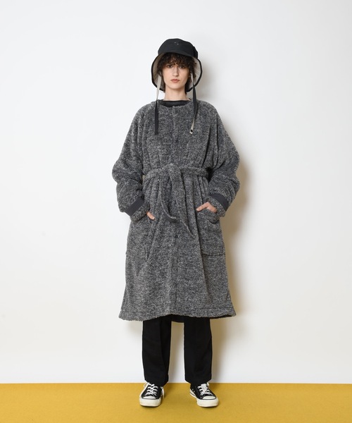 「SUPERTHANKS」 ノーカラーコート L グレー レディース_画像10