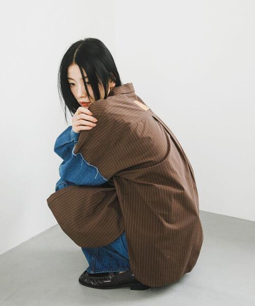 KBF（ケービーエフ） ブラウス シャツ デニムスリーブリメイクシャツ