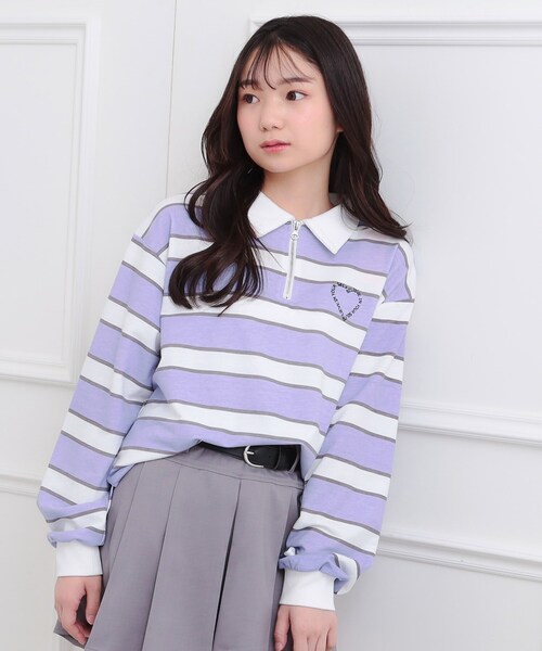 PINK-latte（ピンクラテ） ポロシャツ 衿付きビッグラガーシャツ