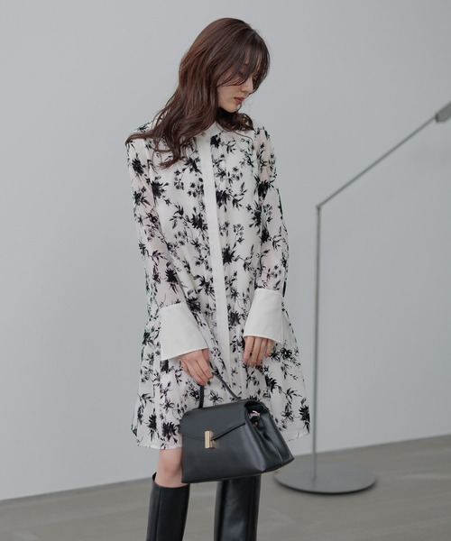 Andemiu（アンデミュウ） ワンピース 「在庫限り」フロッキープリント