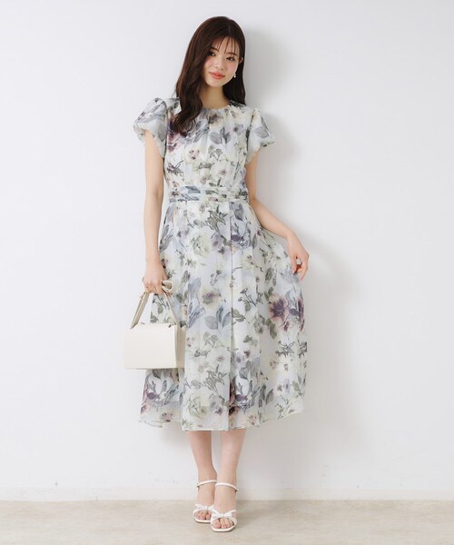 「couture brooch」 半袖ワンピース 36 ベージュ レディース_画像2