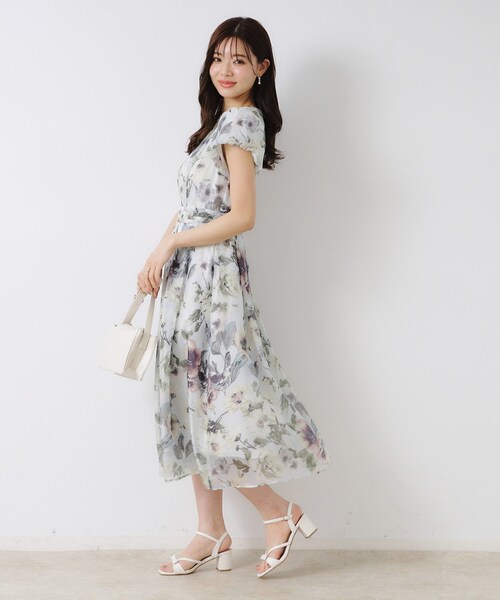 「couture brooch」 半袖ワンピース 36 ベージュ レディース_画像3