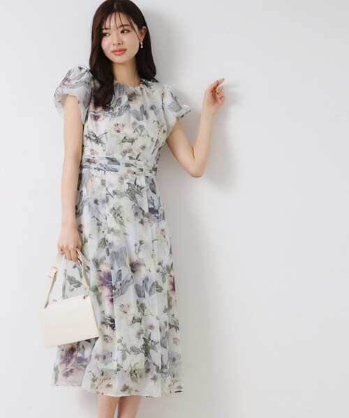 「couture brooch」 半袖ワンピース 36 ベージュ レディース_画像5