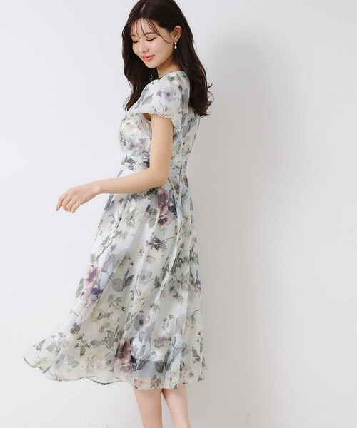 「couture brooch」 半袖ワンピース 36 ベージュ レディース_画像7