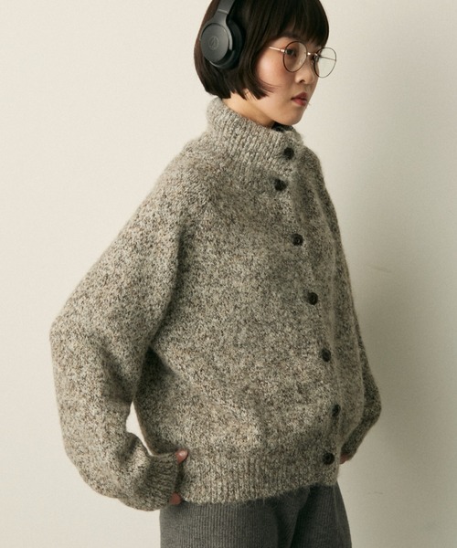 full/fill. ニット セーター mix knit high neck cardigan / ミックス