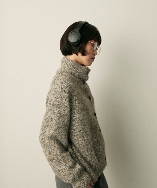 ニット/セーター mix highneck knit full/fill. ニット セーター mix knit high neck cardigan / ミックス